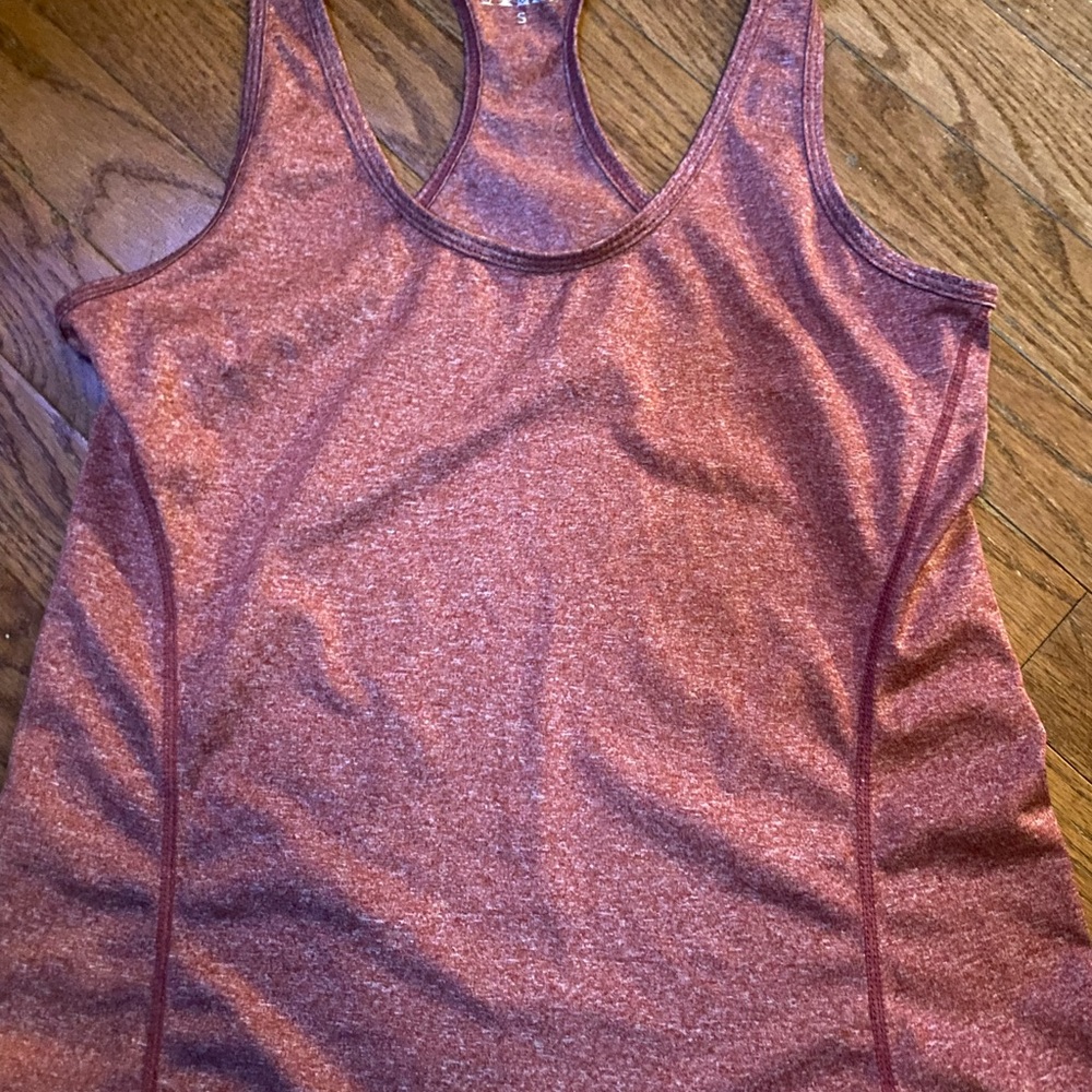 Pink and Silver Fitted Sleeveless Tank Top